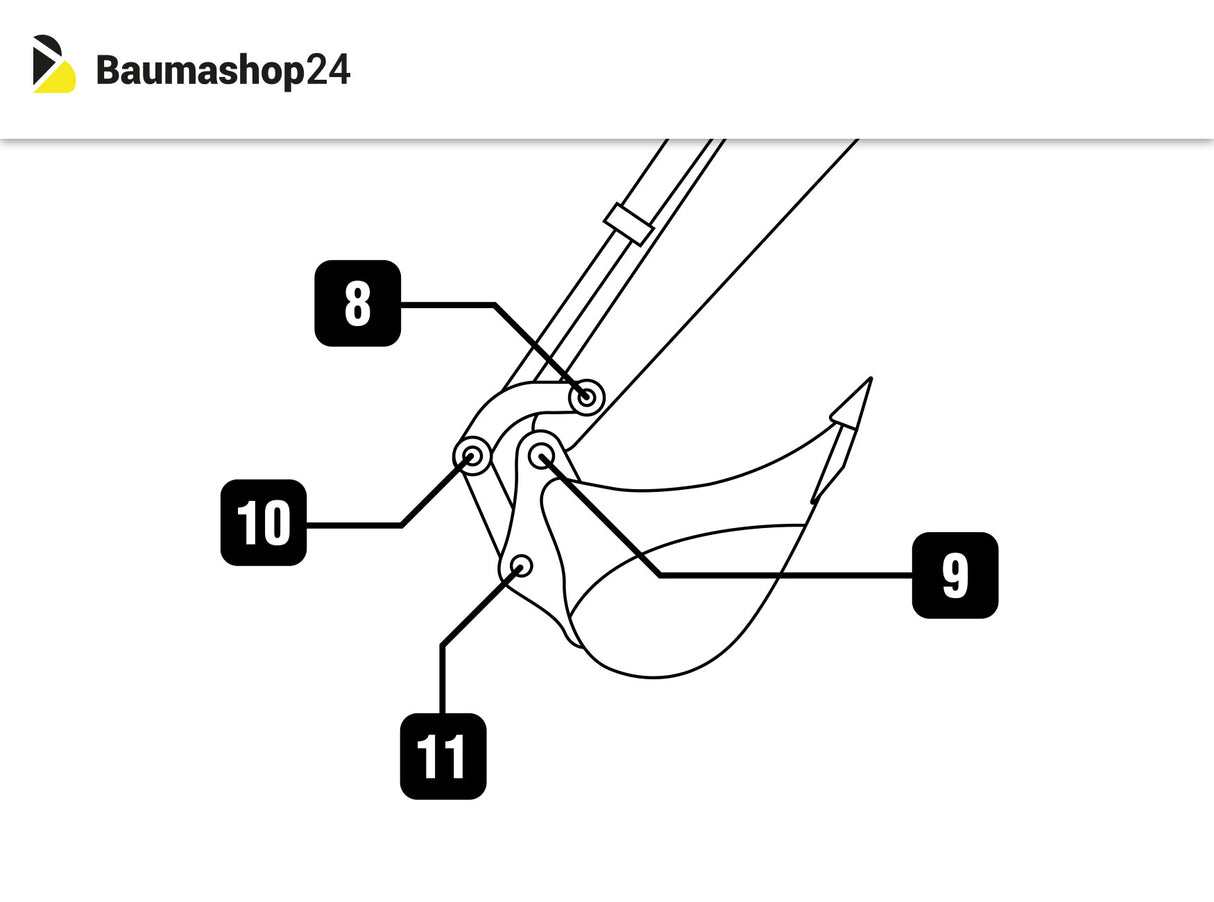 Original Kubota Reparatursatz KX41-3S(v) Löffelstiel
