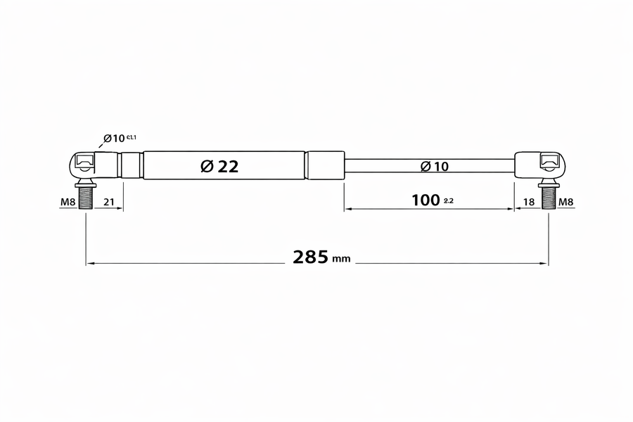 Stabilus Gasdruckdämpfer 085154 – 1000 Newton Gasdruckdämpfer Ersatzteil