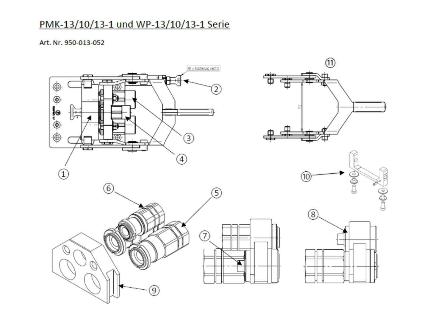 Taklock Ersatzteil Leerplatte DN13/10/13-1
