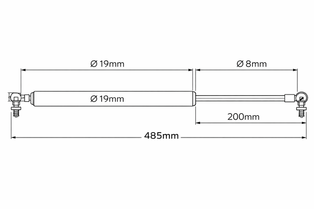 Stabilus 341908 Gasdruckdämpfer – 450 Newton Gasdruckdämpfer Ersatzteil