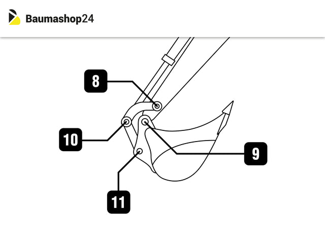 Original Kubota Reparatursatz KX41-3S(v) Löffelstiel