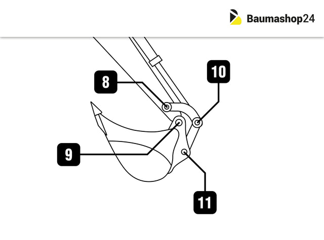 JCB Bolzen-/Buchsensatz Löffelstiel für Minibagger