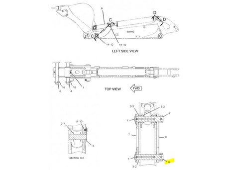 Caterpillar 303.5C Bolzen Löffelbefestigung 2774383 u.a. für 303.5D, 303.5E, 304E - Ansicht 3