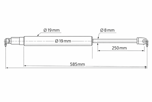 Stabilus 094641 Gasdruckdämpfer – 250 Newton Gasdruckdämpfer Ersatzteil