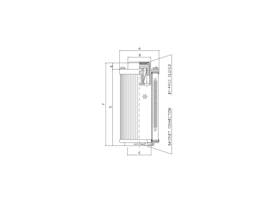 Original FILTREC Filterelement für Rücklauffilter RHR1300B50V/5