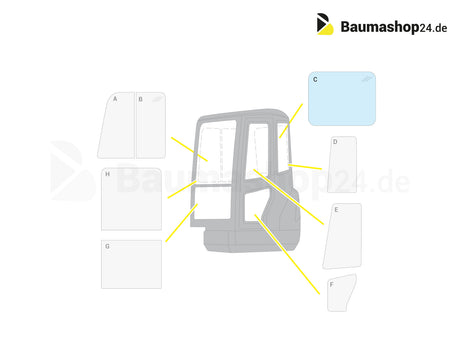 Original Kubota Heckscheibe RG518-46700 für KX61-KX161 | U45-U50