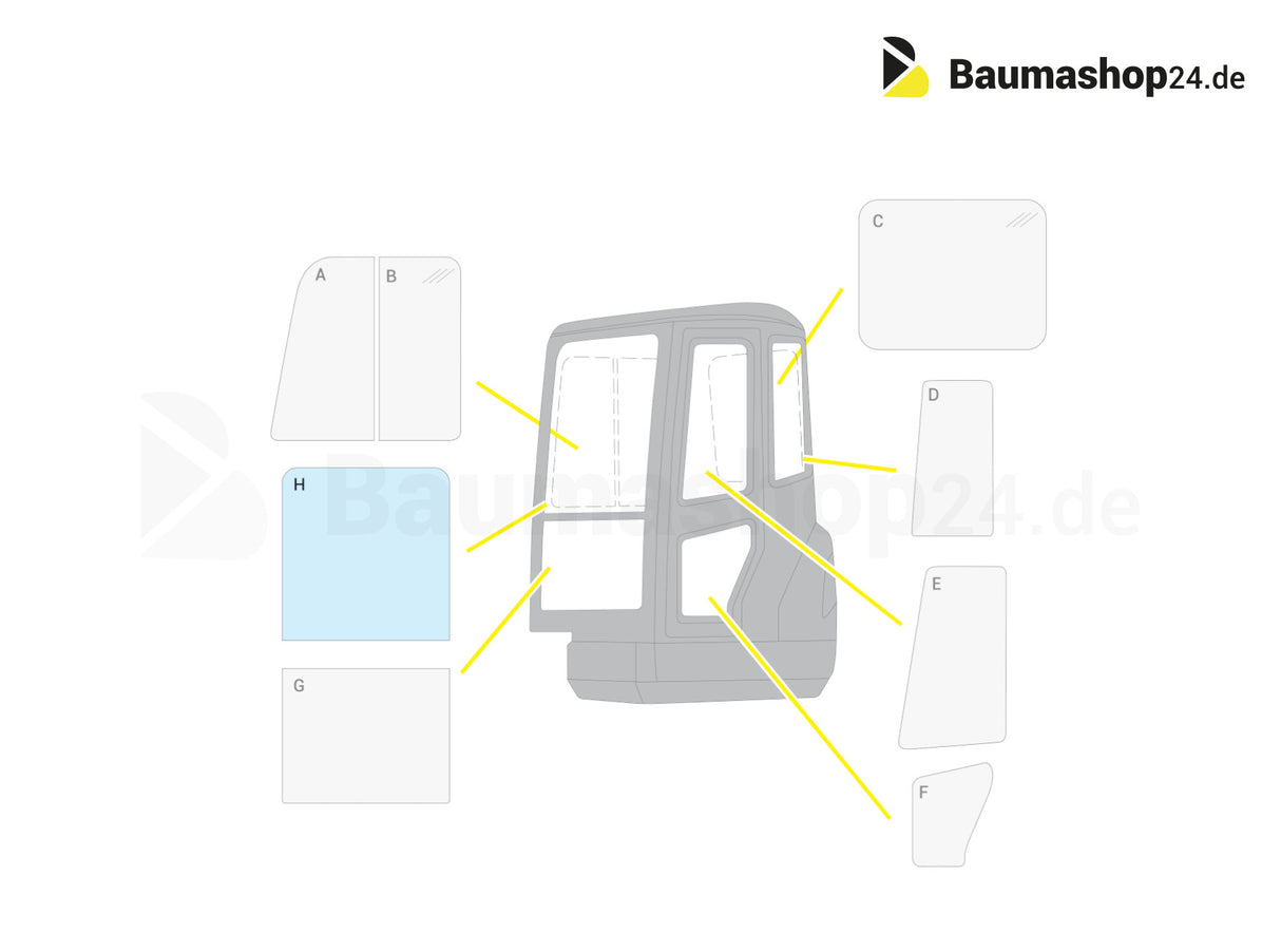 Original Kubota Frontscheibe R5611-47250 für R065 | R082 | R085